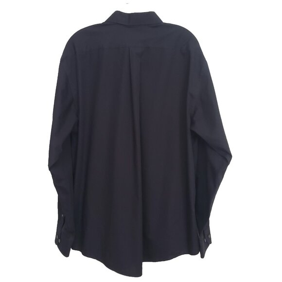 Devon & Jones Mens XL Crown Collection Fit Shirt D620 Black MSS Logo Button Up - Picture 8 of 11